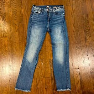 7 for all man kind, cropped boot cut jeans.